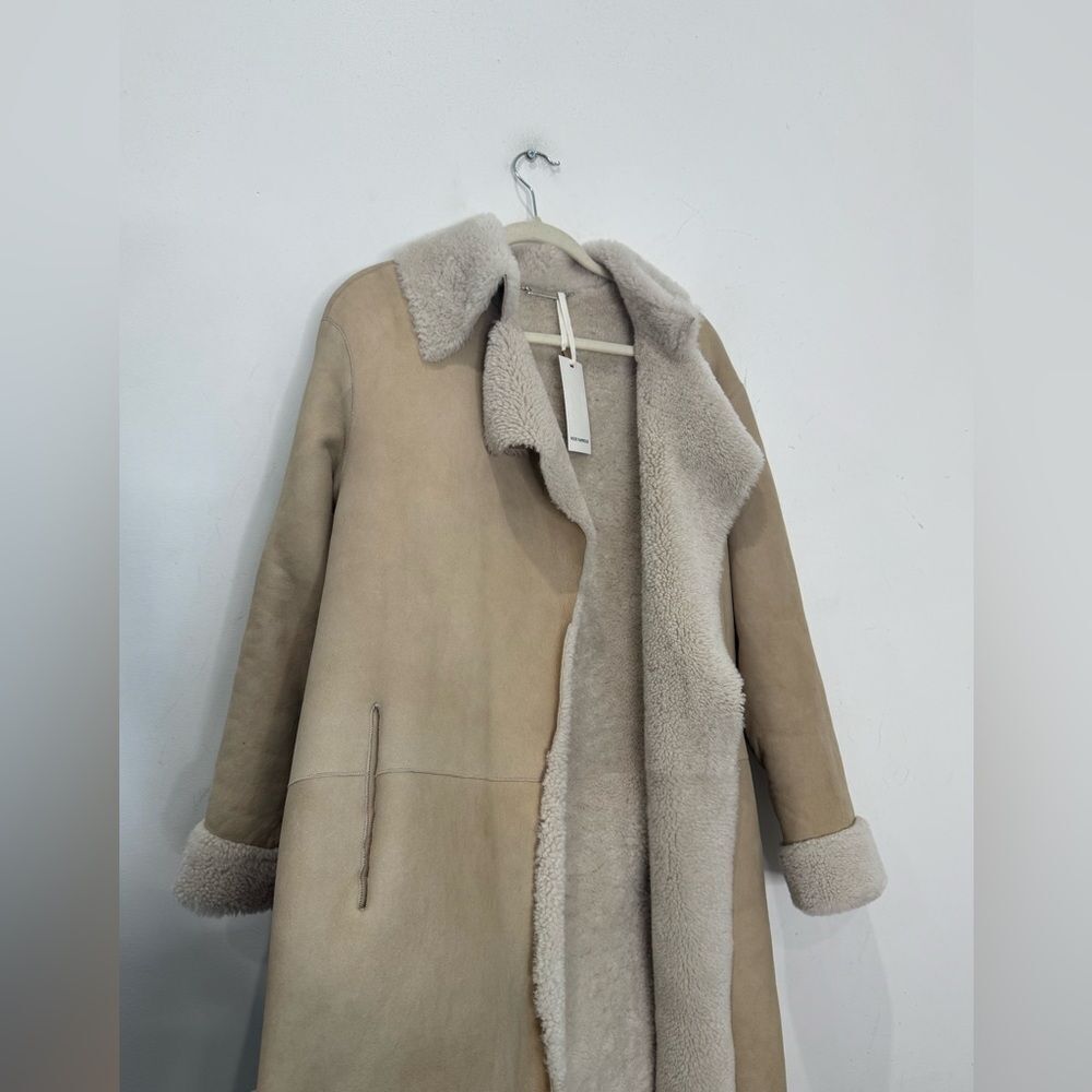NWT NOUR HAMMOUR Asymmetric shearling coat - Picture 12 of 14